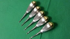 5 PCS O.R GRADE STRAIGHT DENTAL APICAL ROOT TIP ELEVATOR 4MM WITH GOLD HANDLE