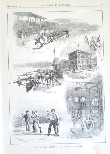 NEW YORK ATHLETIC CLUB.VTG 1886 HARPER'S 11" x 8" ENGRAVING PRINT*86 - Picture 2 of 3