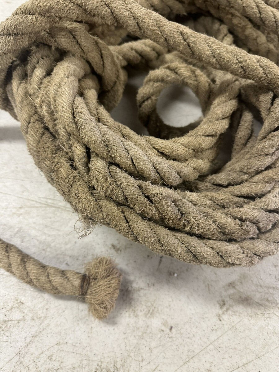 53' feet VTG Hemp Rope Antique Nautical Primitive Farm Barn Décor