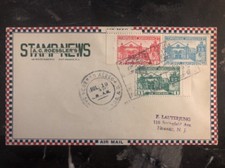 1933 St Domingo Dominican Rep First Flight Cover FFC To A C Roessler USA
