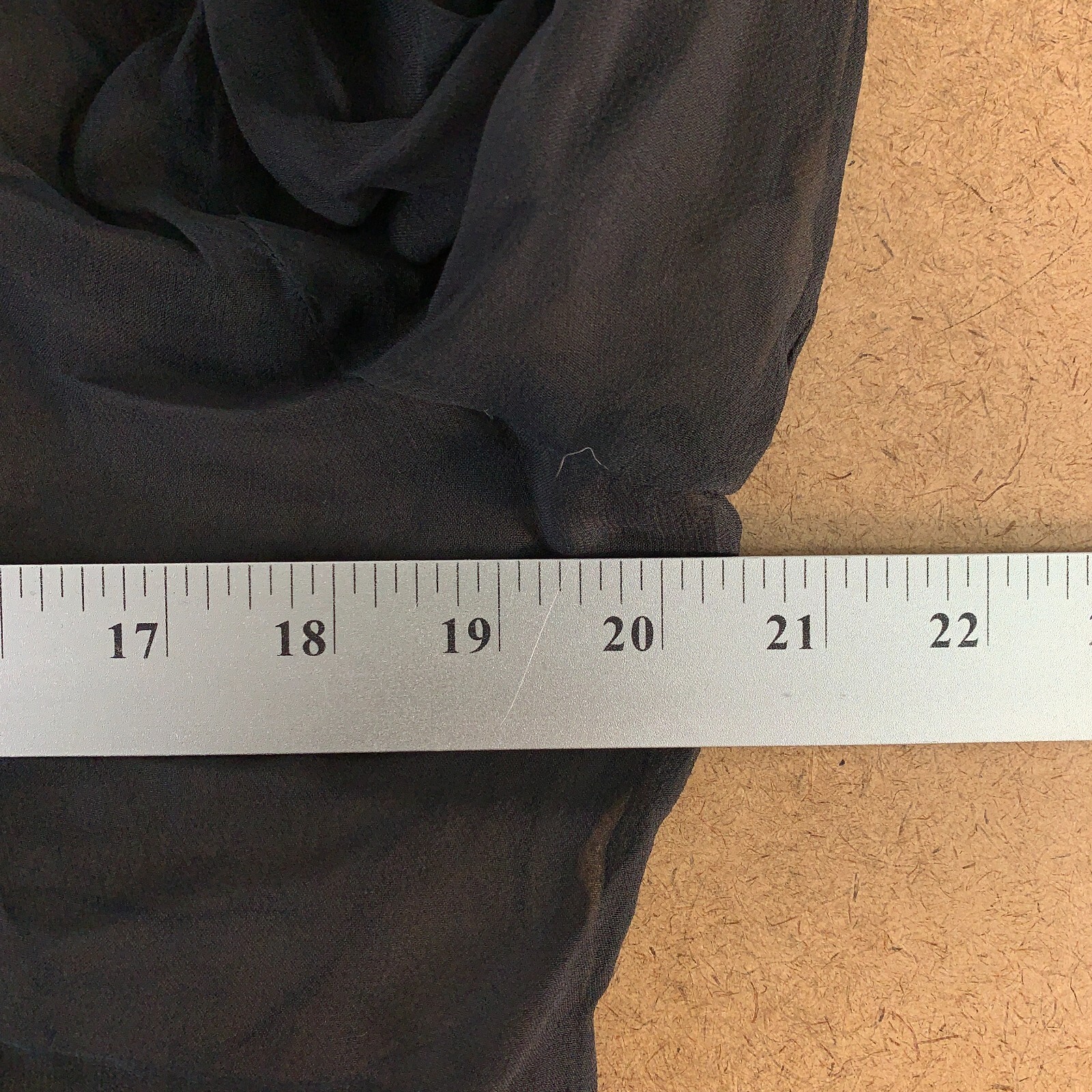 Mark & John Women's Medium Black Sheer Silk Beaded Trim Long Sleeve Blouse