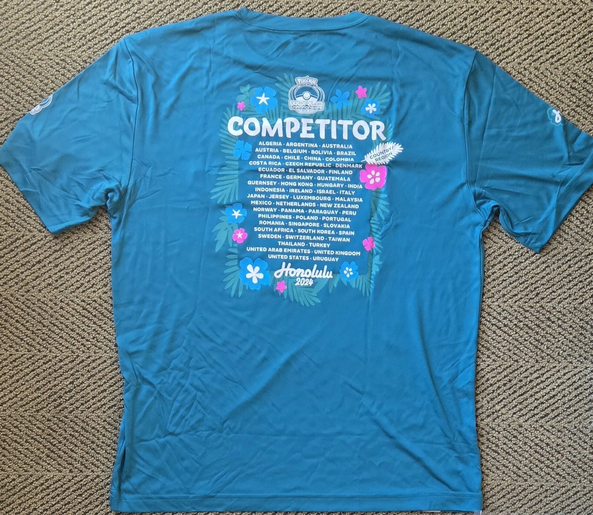 2024 Pokemon World Championships Competitor Large Shirt Hawaii Honolulu  Worlds