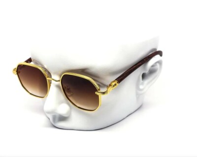 Men RETRO HIP HOP RAPPER Gold Silver Clear Black Brown Lens EYE GLASSES Migos