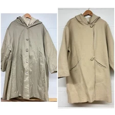 Linda Lundstrom La Parka Tan Beige Wool coat With nylon overcoat