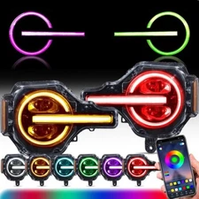 For 6th Gen Bronco 2021-2024 U725 VLAND RGB Headlights LED Dual Beam Front Lamp