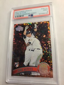 JOSE ALTUVE RC 2011 TOPPS UPDATE US132 COGNAC DIAMOND PSA 9 MINT ROOKIE 