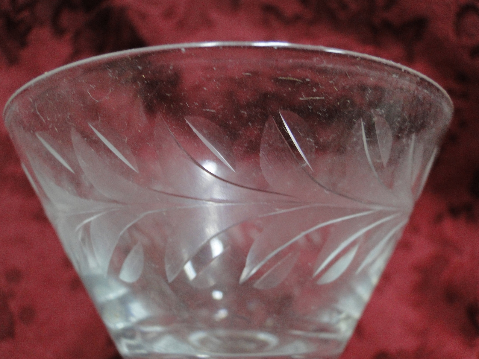 Tiffin Franciscan Mayflower, 17301, Etched Laurel: Liquor Cocktail (s), 4 1/4"