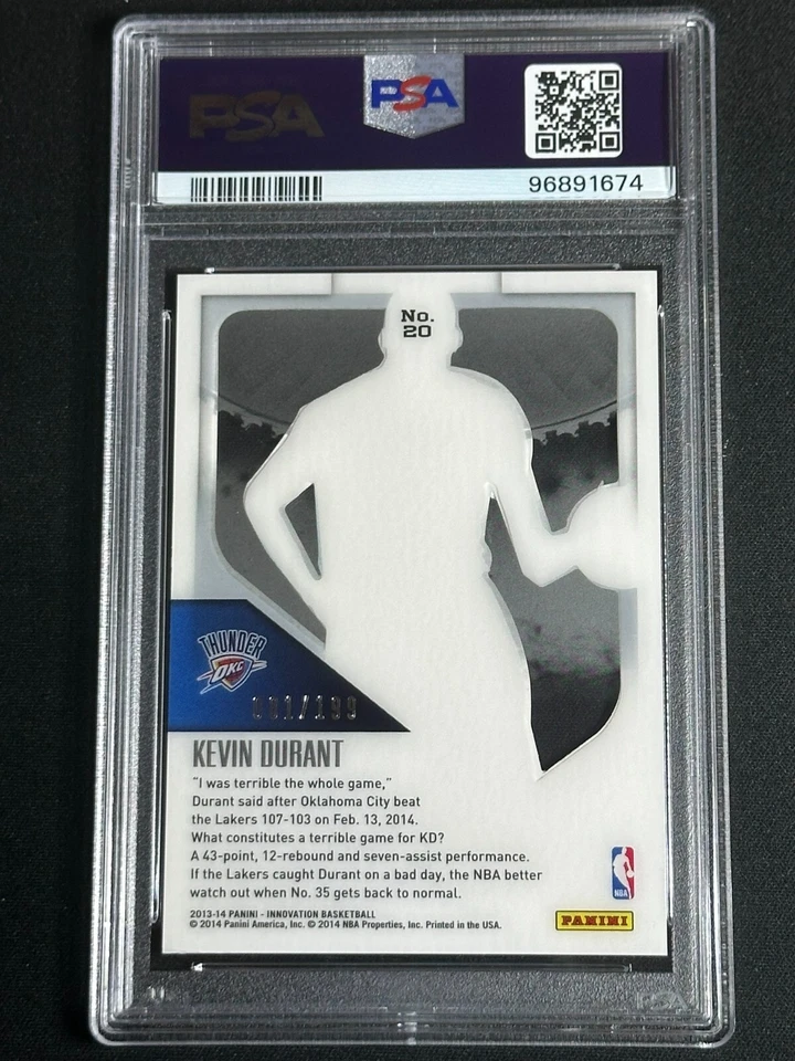 2013 Panini Innovation View Kevin Durant #20 PSA Graded Card Thunder SP /199 - Image 2 of 2