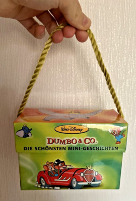 Vintage Walt Disney Dumbo & Co Mini Bücherbox Buch Geschichten rar Sammlung
