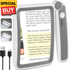 Rechargeable Magnifying Glass with Light for Reading, 5X Large Page Magnifier wi