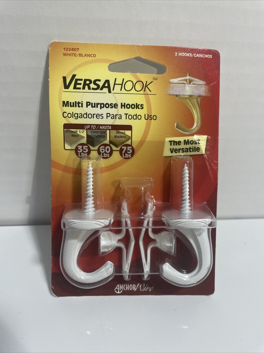 Hillman Brass Plated Brass Large Versa Hook 35 lb. Drywall; 75 lb. Wood 1 pk Hillman Brass Plated Brass Large Versa Hook 35 lb. Drywall; 75 lb. Wood 1 pk