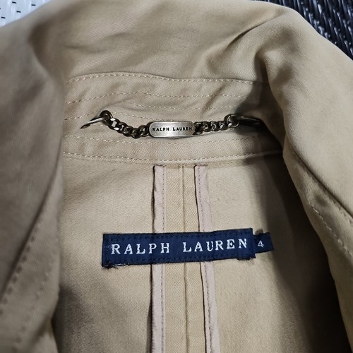 Polo Ralph Lauren Double Breasted Trench Coat Cream Khaki Womens Size 4 - Picture 3 of 9