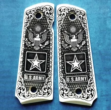 1911 custom 3D engraved imitation ivory grips US Army Eagle Star Scroll