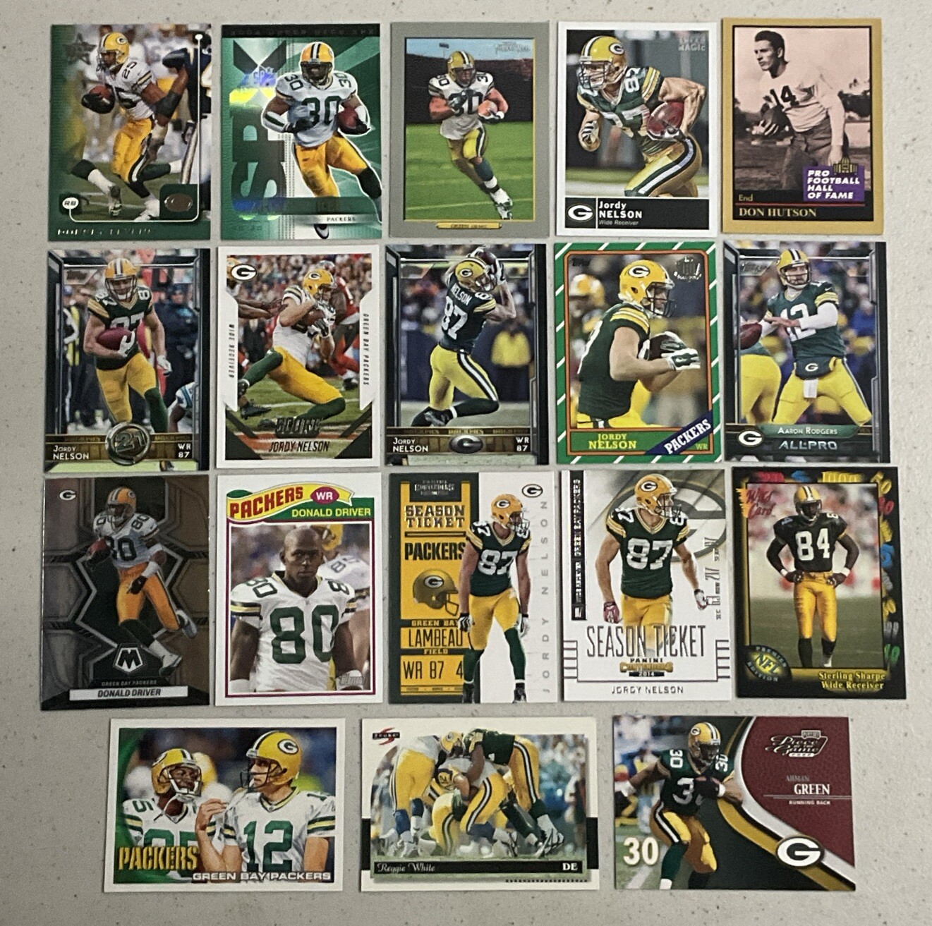 NFL football Card Lot Green Bay PACKERS, Aaron Rodgers, Rookies, JORDY