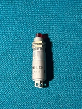 Panel indicator light, aircraft grade, red lens, 5/16" hole, re-lampable, new