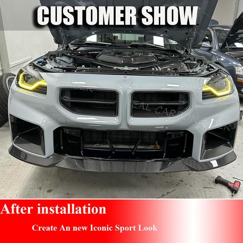 For BMW M2 G87 2022-24 DRY CARBON Front Bumper Grill Air Duct Vent Trim Replace - Picture 3 of 13