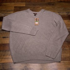 Dockers Sweater Adult Large Brown V Neck Argyle New