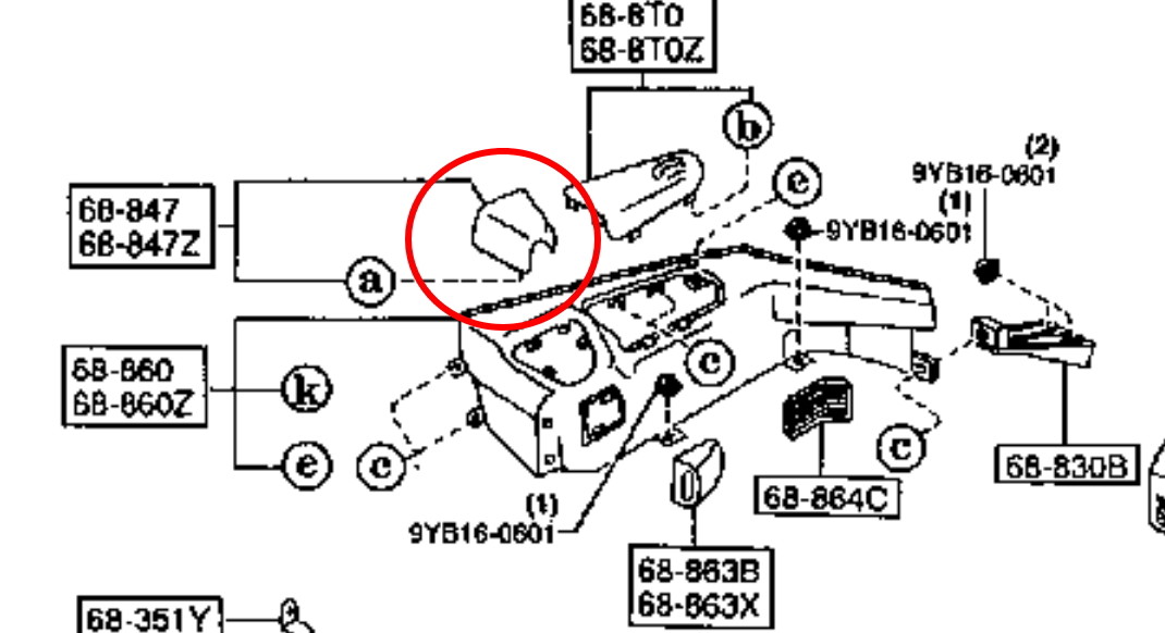 MAZDA RX-7 FD3S Genuine RH & LH Rear Trunk Gate Hole Strut Bar