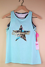Justice Girls Gymnast Tank w/ Built in Bra Green Size L 12/14 