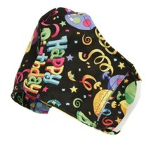 Happy Birthday Theme Face Mask Handmade Filter Pocket Nose Wire Adult