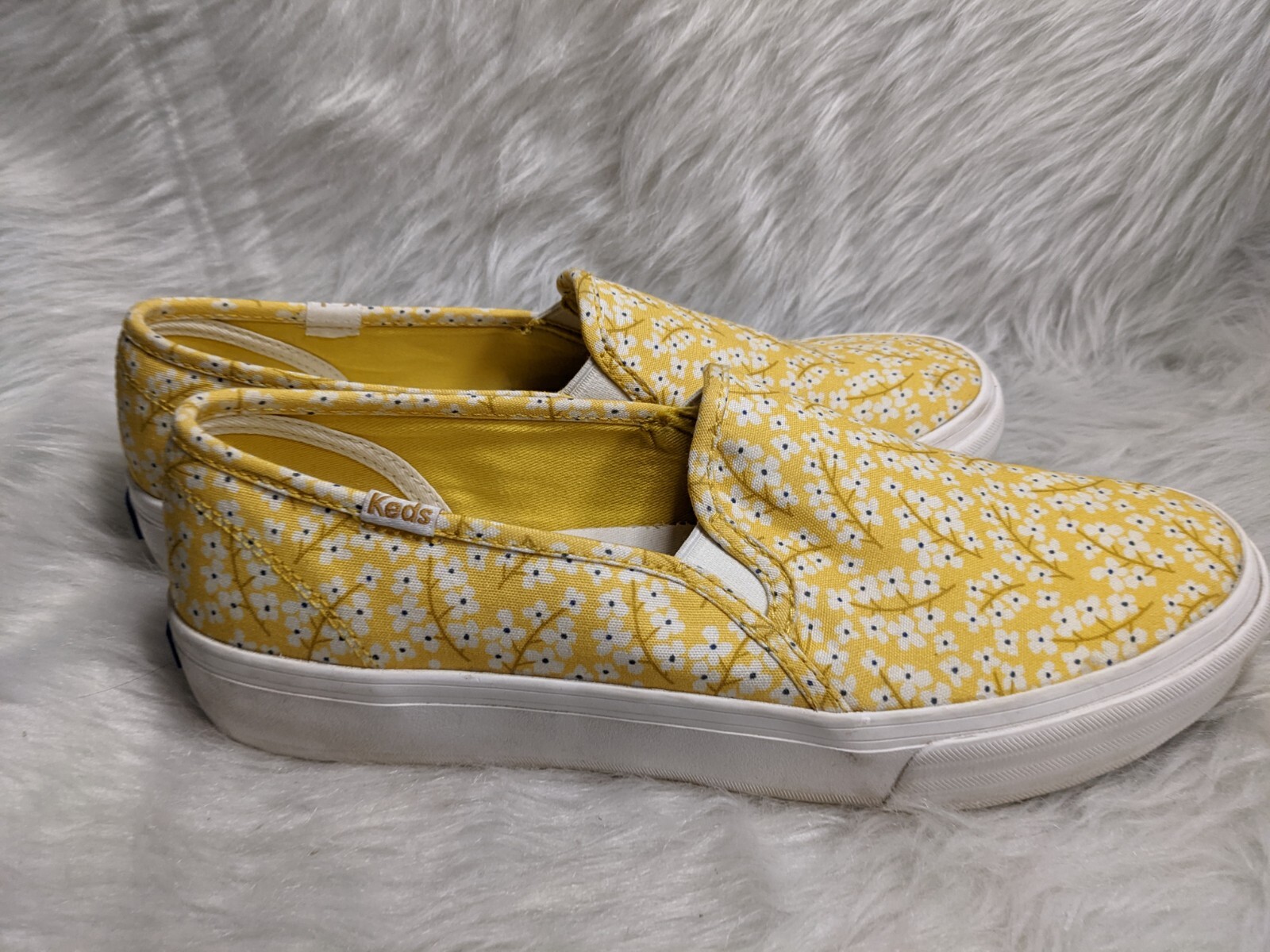 Keds Women's Double Decker Floral Yellow Slip On Shoe… Gem