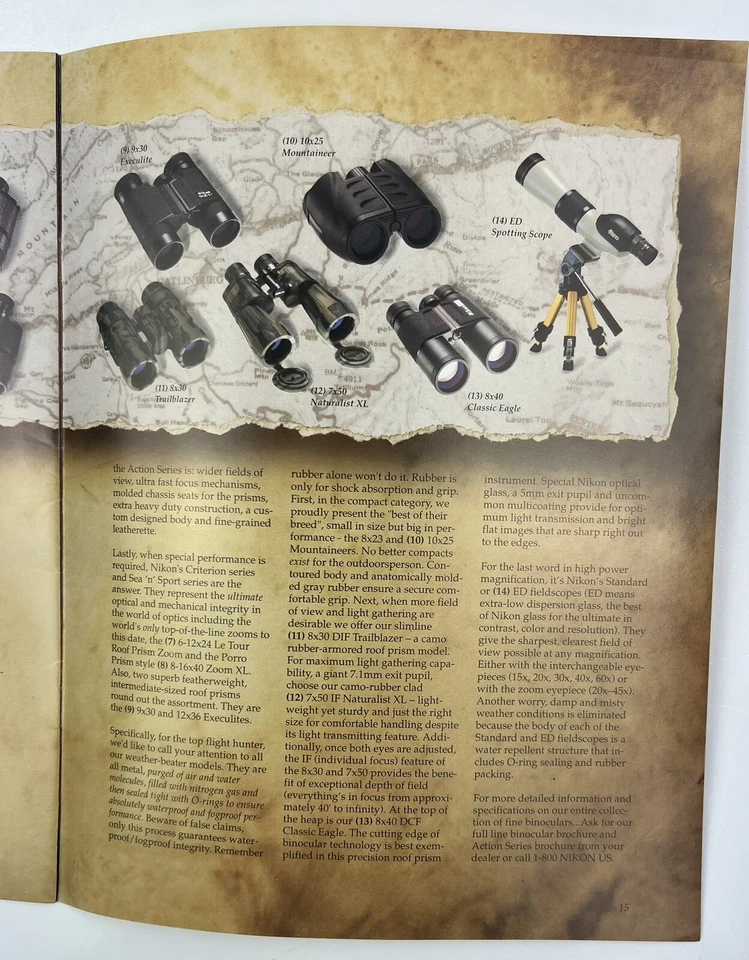 1989 Nikon Scopes Catalog USA Vintage 15 Pages High Quality Paper/Photos - Image 3 of 4