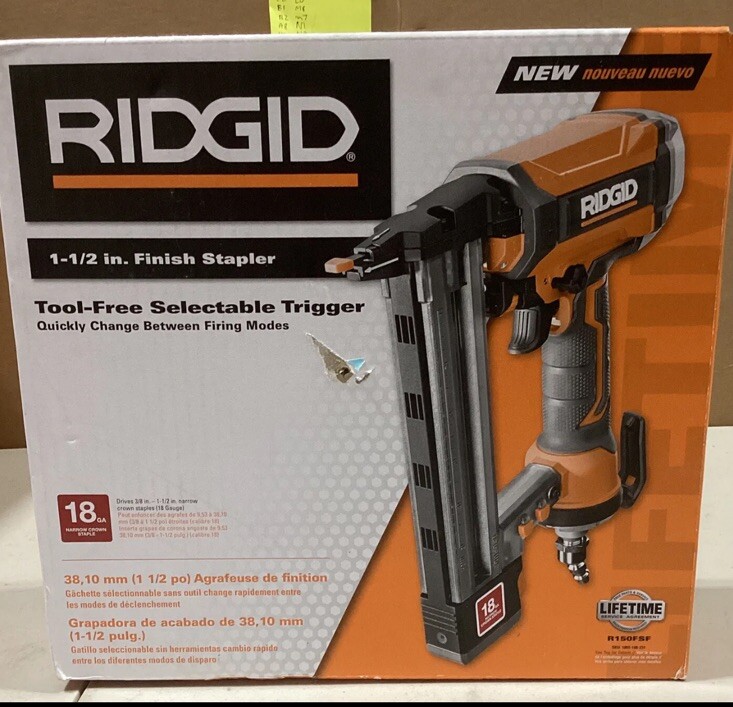 NEW no box RIDGID R150FSF 18Gauge 11/2" Finish Stapler Nail Gun Pneumatic 648846068862 eBay