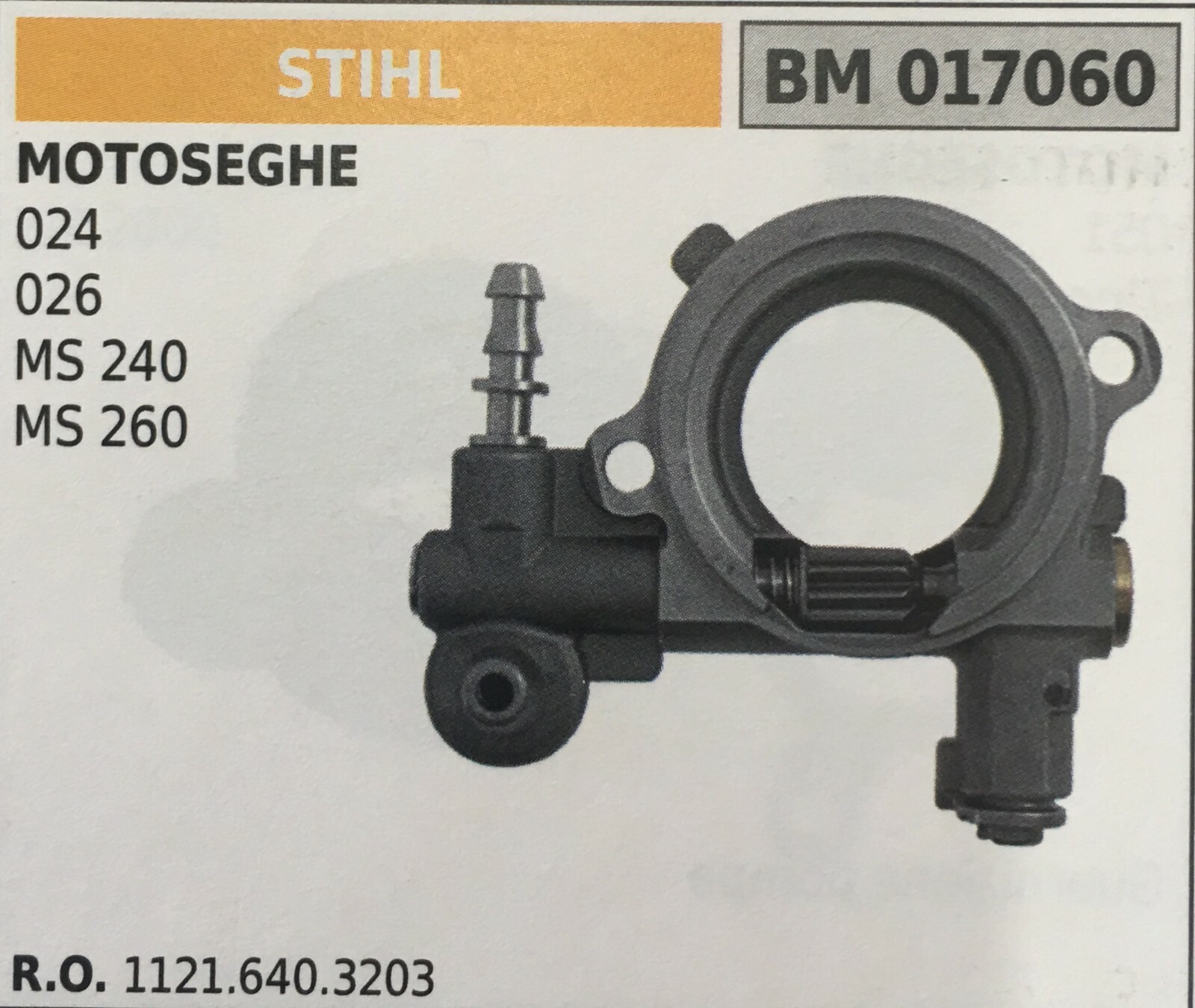 Pompa Olio Brumar BM017060 per Stihl MS170 MS180 MS210 MS230 MS250