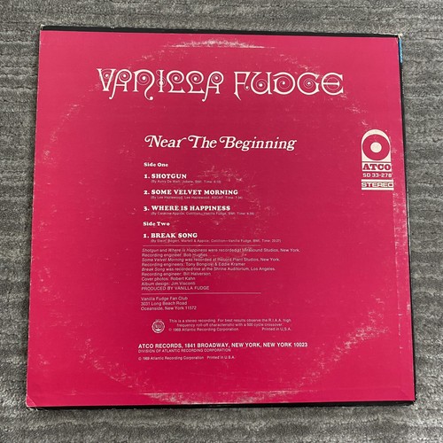 Vanilla Fudge Near the Beginning ATCO SD 33-278 Monarch Pressing 1969 VG - Picture 2 of 7