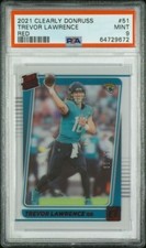 2021 CLEARLY DONRUSS TREVOR LAWRENCE RATED ROOKIE RED /49 PSA 9 TLAW