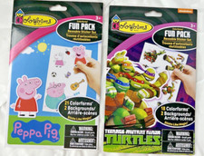 NIB Teenage Mutant Ninja Turtles Peppa Pig COLORFORMS 21 Colorforms 18 pages.
