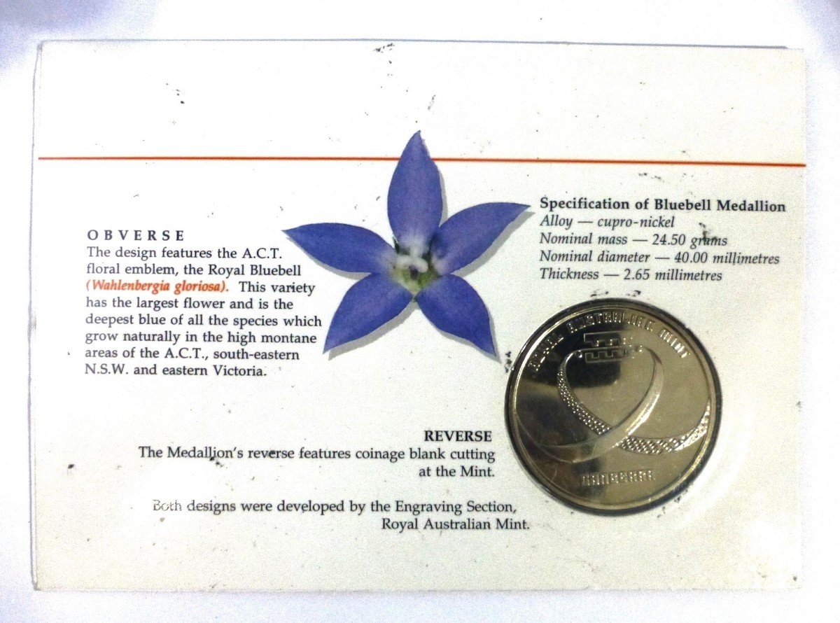 AUSTRALIA ROYAL BLUEBELL MINT TOKEN - FLOWER EMBLEM OF