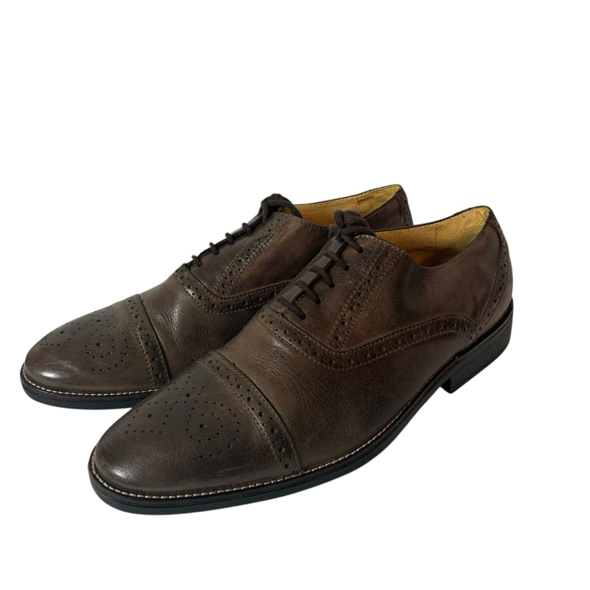 Sandro Cap Toe Derby Oxfords Shoes Tan Brown Leather Men display picture 3