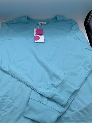 Sweatshirt Damen Freizeit Einfarbig Rundhals Langarm Seitenschlitz Locker XXL - Bild 4 von 7