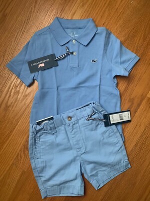 Vineyard Vines Baby Boy Size 4T Summer Outfit Shorts S/S Polo Shirt NWT  - Main Image