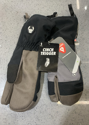 Crab Grab Cinch Trigger Mittens - UNISEX MEDIUM / Washed Black & GRAY