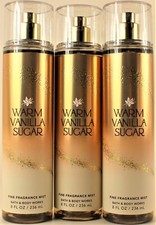 QTY 3 - Bath Body Works WARM VANILLA SUGAR Fine Fragrance Body Mist Spray 8Oz