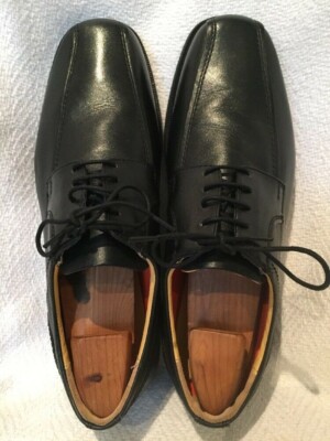Marks Spencer M&S Collection Bicycle Toe Black Leather Derby  display picture 3