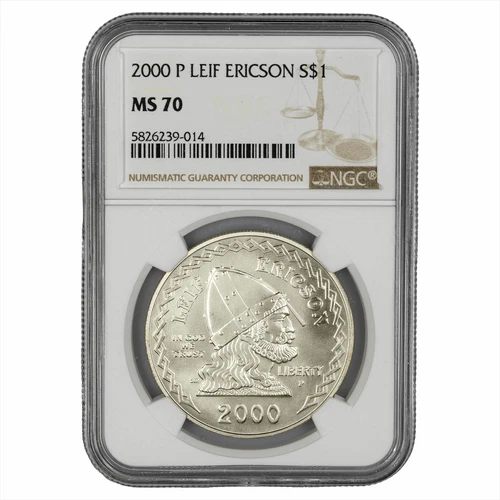 2000P Leif Ericson Commemorative Dollar $1 NGC MS 70