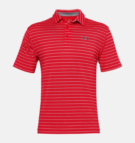 Under Armour Men's UA Playoff Core Stripe Polo Shirt Red, M, L