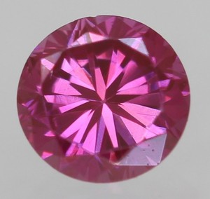 0.10 Carat Vivid Pink VS2 Round Brilliant Natural Enhanced Diamond 2.94mm VIDEO