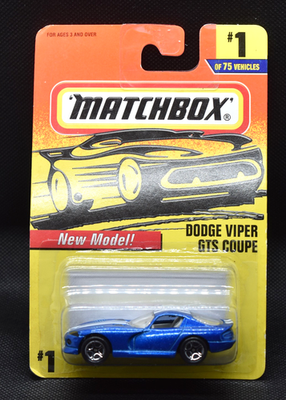 #ad Matchbox Blue Viper GTS Coupe #1 1997 1 75 1 64 Diecast $2.95