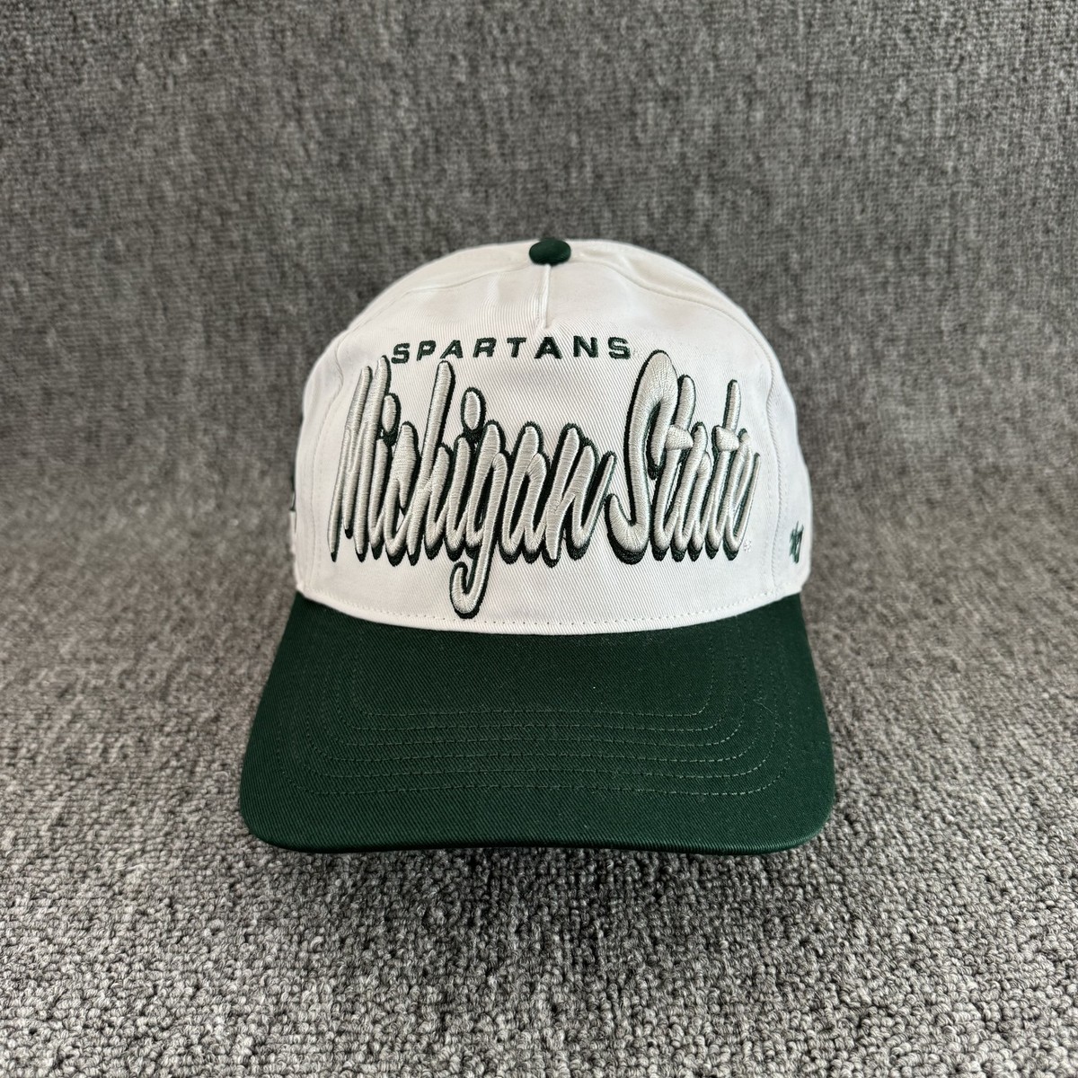 '47 Brand Michigan State Spartans Snapback Hat White Green OSFA