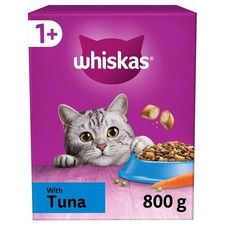 5 x 800g Whiskas Adult 1+ Cat Dry Food with Tuna Complete and Balanced 4.45 per kilo
