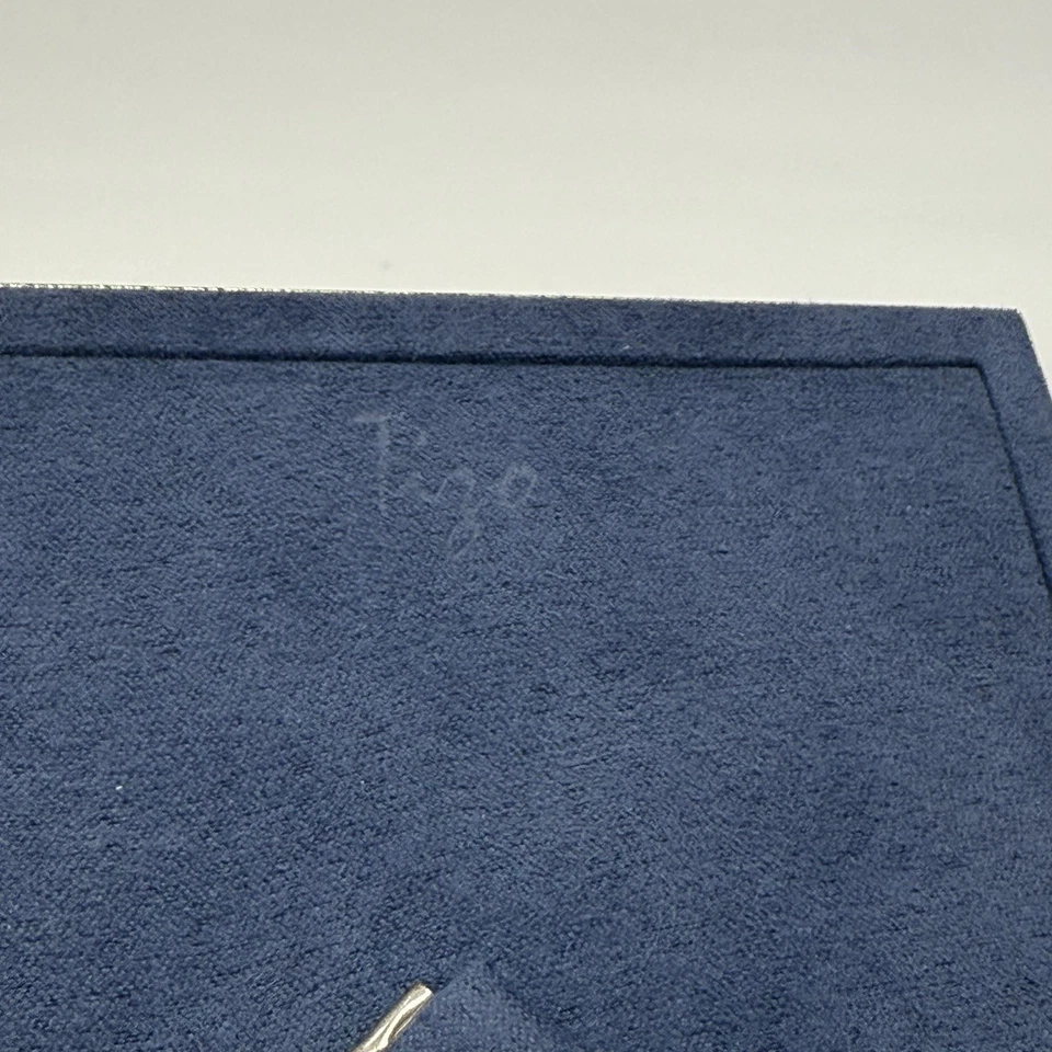 "Marco de fotos Tizo Italia tono esterlina respaldo de terciopelo azul vintage 5,5""x7,5""" Foto 3 de 4