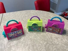 3 Vintage 1995 Pound Puppies Hideaway Mini Carry & Go Playset Galoob NO PUPS