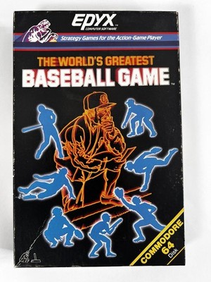 Vintage Epyx The World's Greatest Baseball Game Commodore 64 C64 Disk CIB