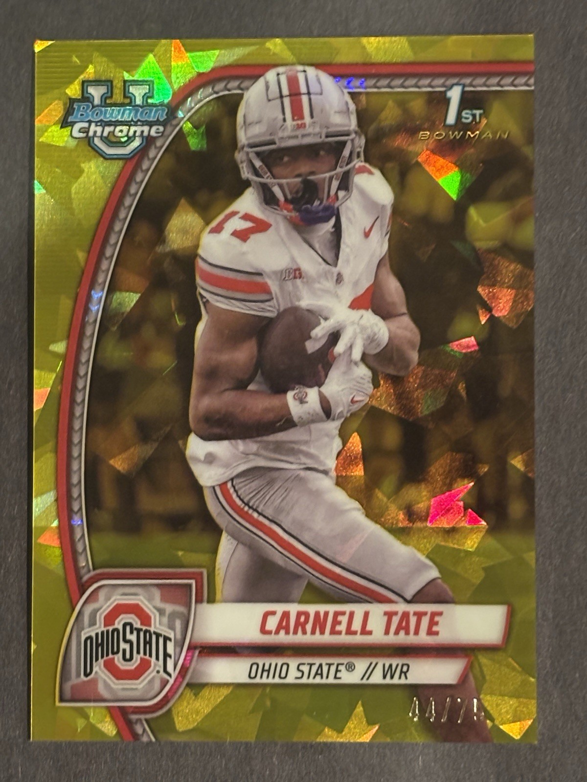2024 Bowman University Chrome Sapphire Edition - Carnell Tate #39 Yellow /75