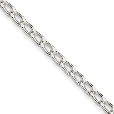 Sterling Silber 3,2 mm offene längliche Gliederkette Halskette