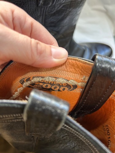 Lucchese 2000 Vintage Herren Schwarz Leder Roper Cowboy Western Stiefel Größe 9,5D - Bild 8 von 8